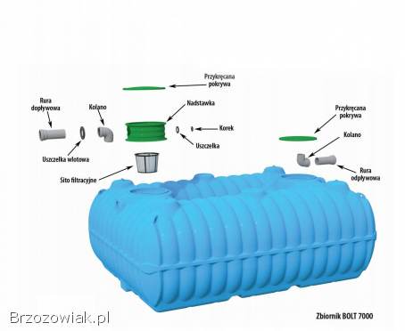 Zbiornik na deszczówkę BOLT 7000 l z filtrem -  Marseplast