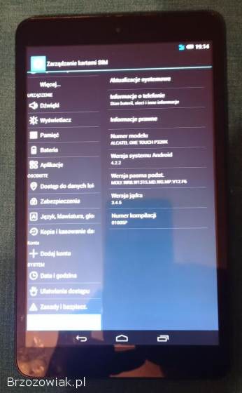 Tablet Alcatel one touch idol P320X 3G bez simloka