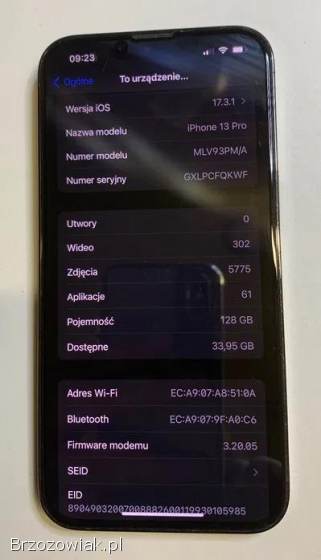 Iphone 13 Pro 128 GB + Dużo akcesoriów oryginalnych.  STAN IDEALNY