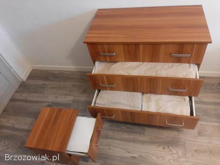SZAFA PRZESUWNA,  POD ZABUDOWĘ + komoda + szafka nocna