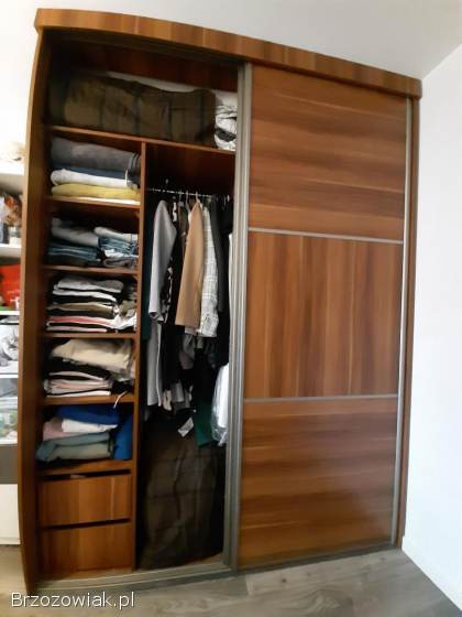 SZAFA PRZESUWNA,  POD ZABUDOWĘ + komoda + szafka nocna