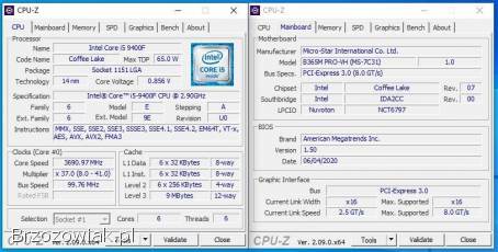 Intel i5-9400F + MSI B365M PRO-VH + 8GB RAM DDR4 2666MHz