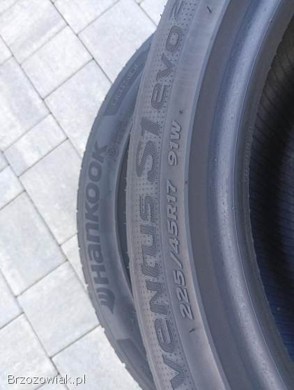 225/45r17 HANKOOK,  2 opony 17 cali,  7mm