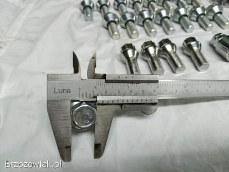 Śruby kół felg M14 x 1.  50 /32 + śruby antykradzieżowe + dekle AUDI SEAT SKODA VW