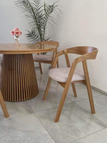 Stół Dębowy / Krzesło Dębowe LOFT / Okrągły Rozkładany Do 2M / laminat