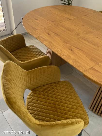 Stół Dębowy / Krzesło Dębowe LOFT / Okrągły Rozkładany Do 2M / laminat