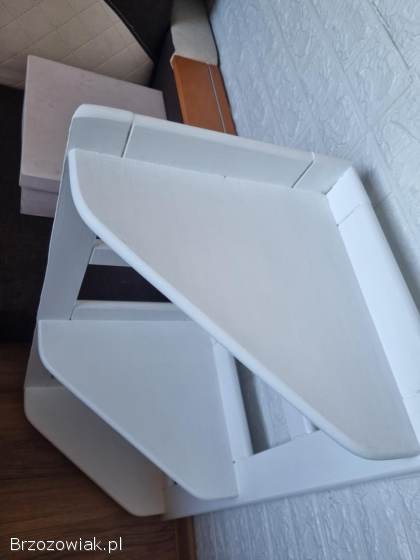 Półka narożna biała +lustro