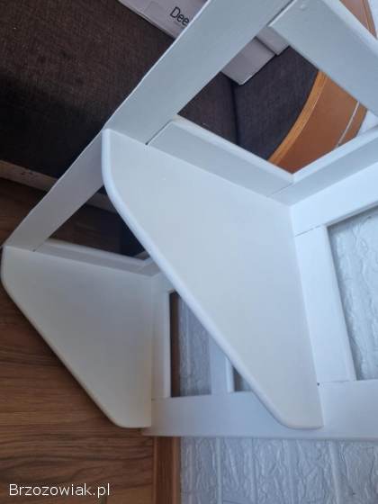 Półka narożna biała +lustro