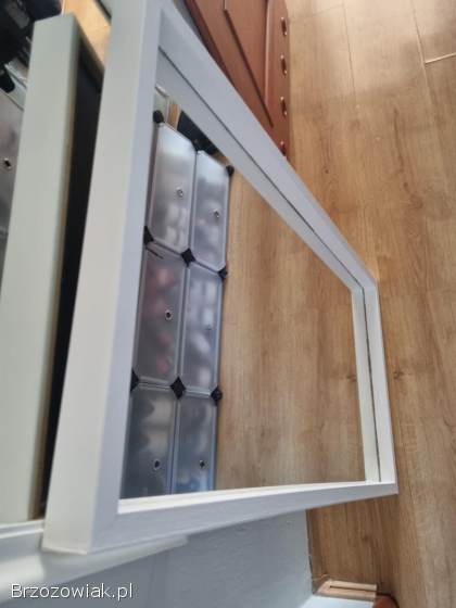 Półka narożna biała +lustro