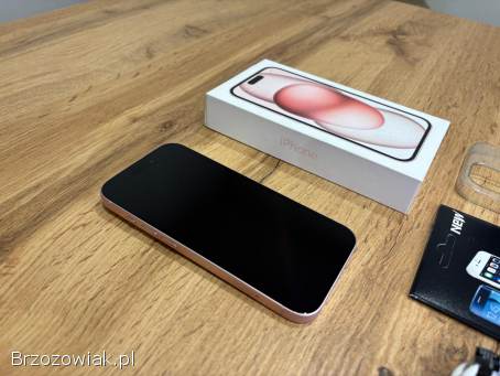 Okazja!  Iphone 15 -  Różowy!  Super Stan!  Gwarancja!  Kondycja Bat 100!