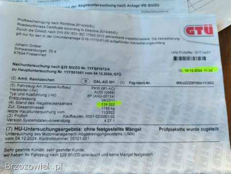 Audi A3 Z Niemiec 102Ps 2011