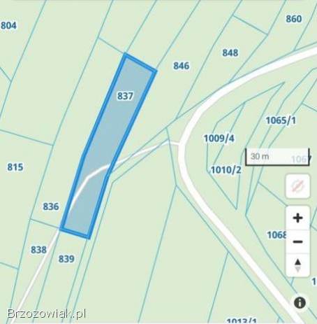 Sprzedam las o powierzchni 23 ar przy drodze asfaltowej