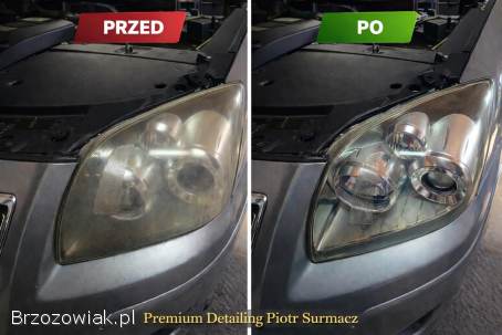 Regeneracja/Polerowanie reflektorów + zabezpieczenie ceramiką na lata.