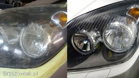 Regeneracja/Polerowanie reflektorów + zabezpieczenie ceramiką na lata.