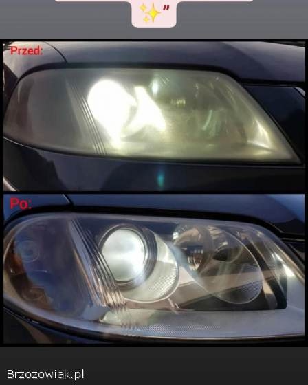Regeneracja/Polerowanie reflektorów + zabezpieczenie ceramiką na lata.