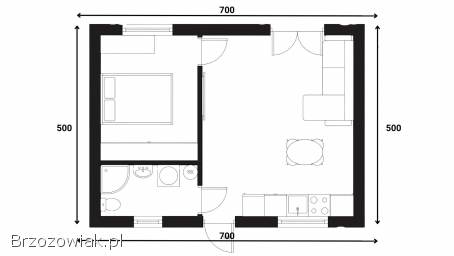 Murowany dom 35 m² – całoroczny
