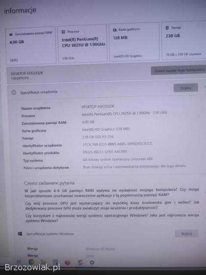 Lenovo C40-30 All-in-One 21,  5 – sprawny,  gotowy do pracy