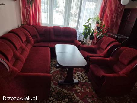 Narożnik fotele pufki ława