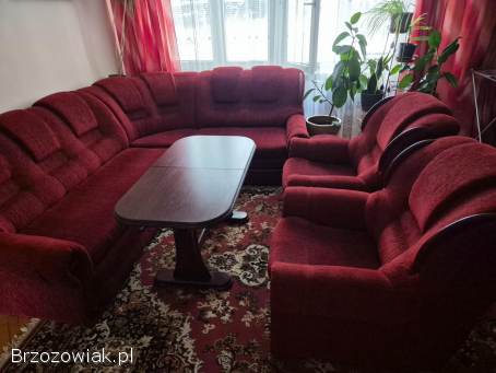 Narożnik fotele pufki ława