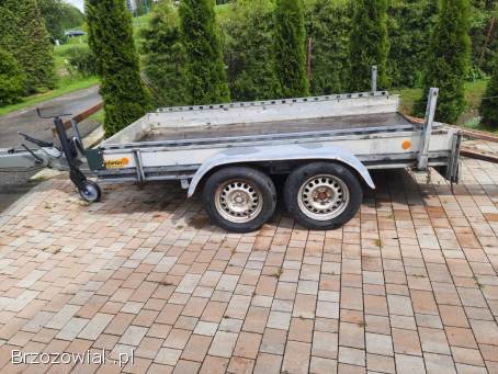 Przyczepa pod koparkę z najazdami,  oryginał.