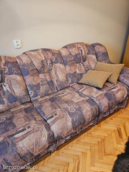 Wersalka kanapa rozkładana duza dębowe wykończenie