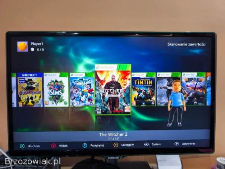 Xbox 360 SLIM Trinity RGH,  HDD 500GB!  +GRY+ 2xPad+Zasilacz+Kinect!