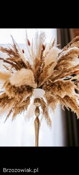 Gotowe dekoracje kompozycje pampasowe
