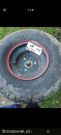 Oś z kołami 8 cali