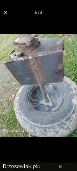 Oś z kołami 8 cali