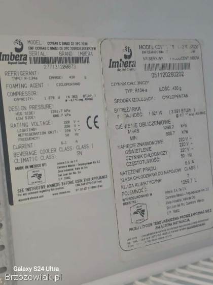 Lodówka sklepowa witryna szafa chłodnicza Duża 1050L