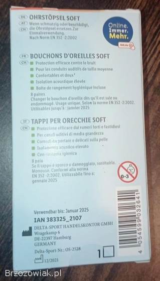 Zatyczki do uszu stopery do spania Sensiplast 8 par