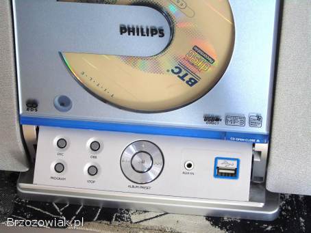 Wieża Philips CD USB mp-3 kolumny.  sprawna.  DOSTAWA