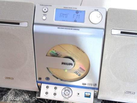 Wieża Philips CD USB mp-3 kolumny.  sprawna.  DOSTAWA