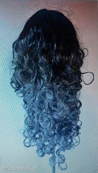 Peruka syntetyczna Czarne włosy kręcone