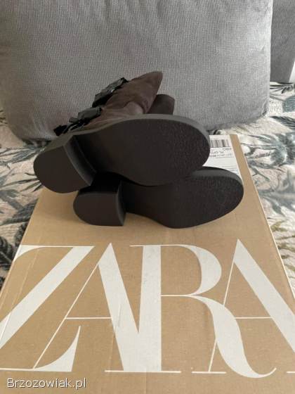 Zara zamszowe botki nowe z metką 36