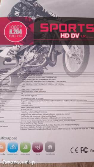 Kamera sportowa FULL HD SJ4000 wiele dodatków