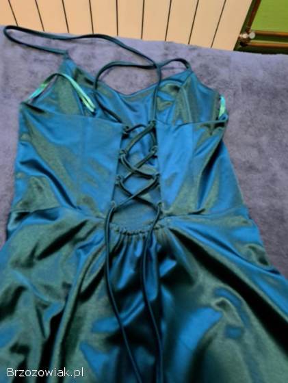 Przepiękna zjawiskowa szmaragdowa sukienka MAXI studniówkowa