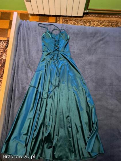 Przepiękna zjawiskowa szmaragdowa sukienka MAXI studniówkowa