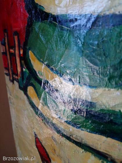 Obraz ręcznie malowany – scena zimowa – unikat