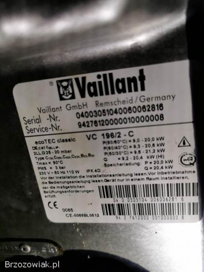 Sprzedam dwa piece gazowe vaillant