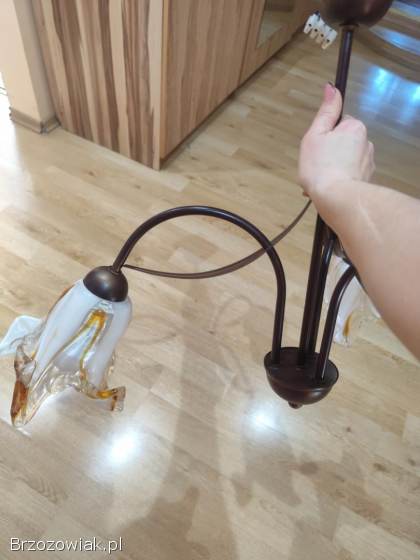 Trójgłowy żyrandol kwiaty