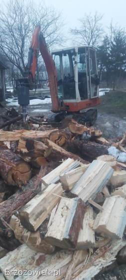 Łupanie Drewna Minikoparka łuparka świder szczypanie rąbanie