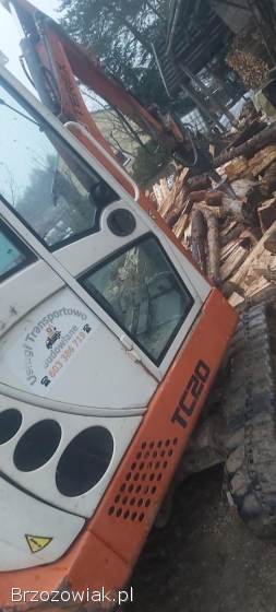 Łupanie Drewna Minikoparka łuparka świder szczypanie rąbanie