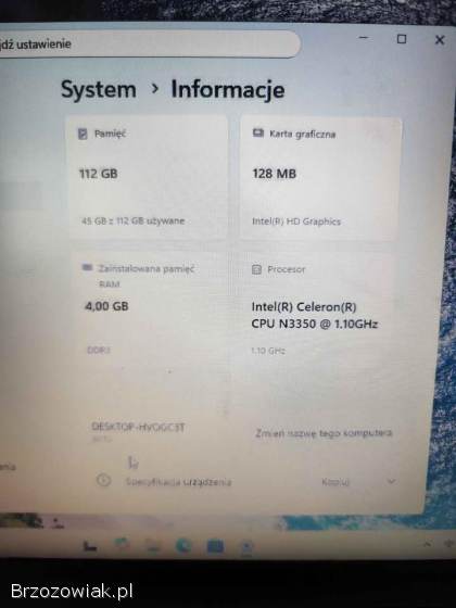 Laptop Lenovo V110 w bardzo ładnym stanie.  W pełni sprawny.