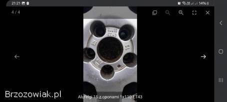 Alufelgi 15 5x110 ET43