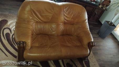 Zestaw wypoczynkowy skóra dąb