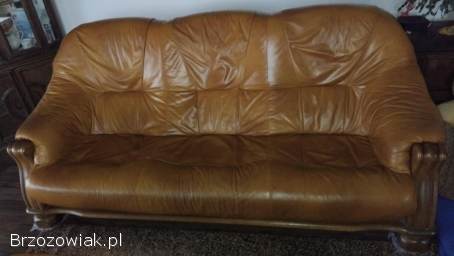 Zestaw wypoczynkowy skóra dąb