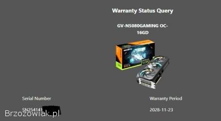 Karta graficzna GEFORCE RTX 5080 Gibagyte Gming OC -  nowa