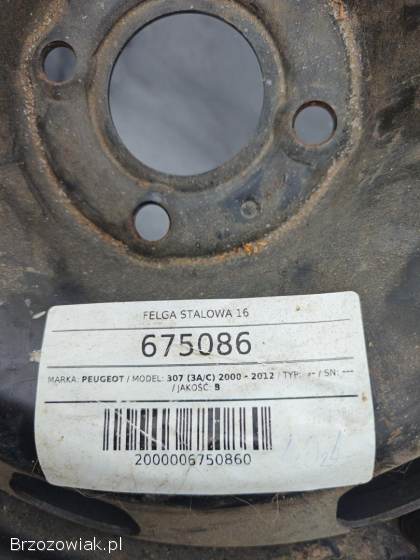 Felga stalowa r16 Peugeot 307