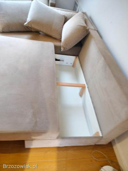 Narożnik beż aksamit